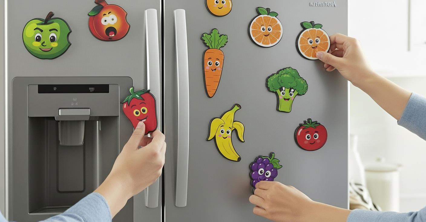 مغناطيس المطبخ المرح ( اختر 10 ملصقات )